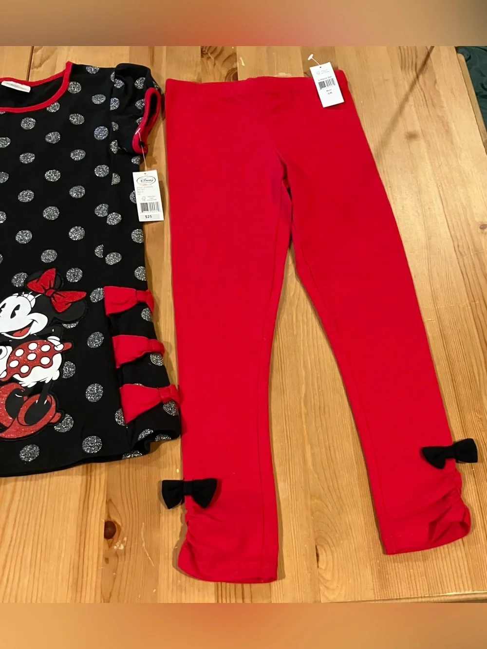 NEW Minnie Mouse Black & Red Girls Two-Piece Outfit